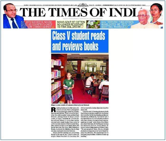 Class V students reads and reviews books – THE TIMES OF INDIA