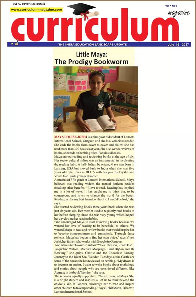 Little Maya -The Prodigy Bookworm – Curriculum