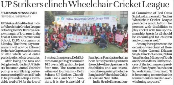 UP Strikers clinch Wheelchair Cricket League