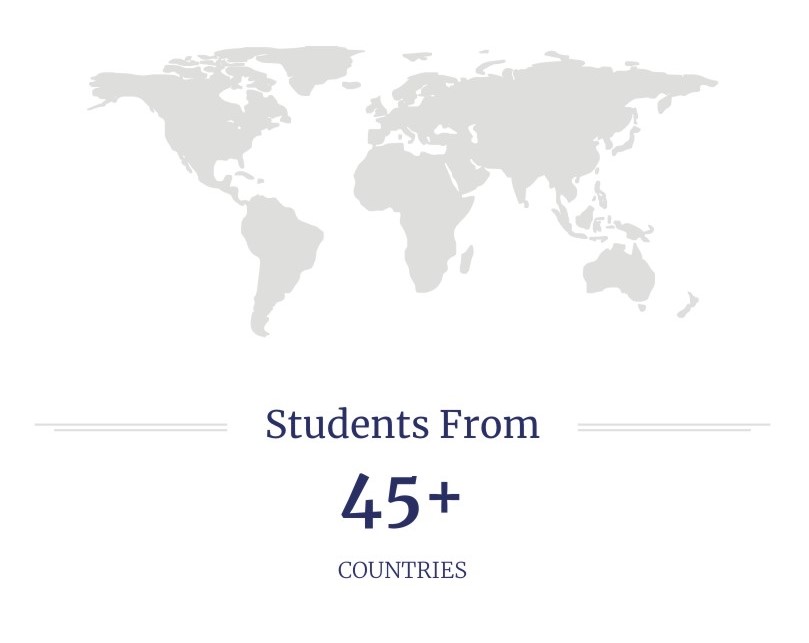 students from 45 countries